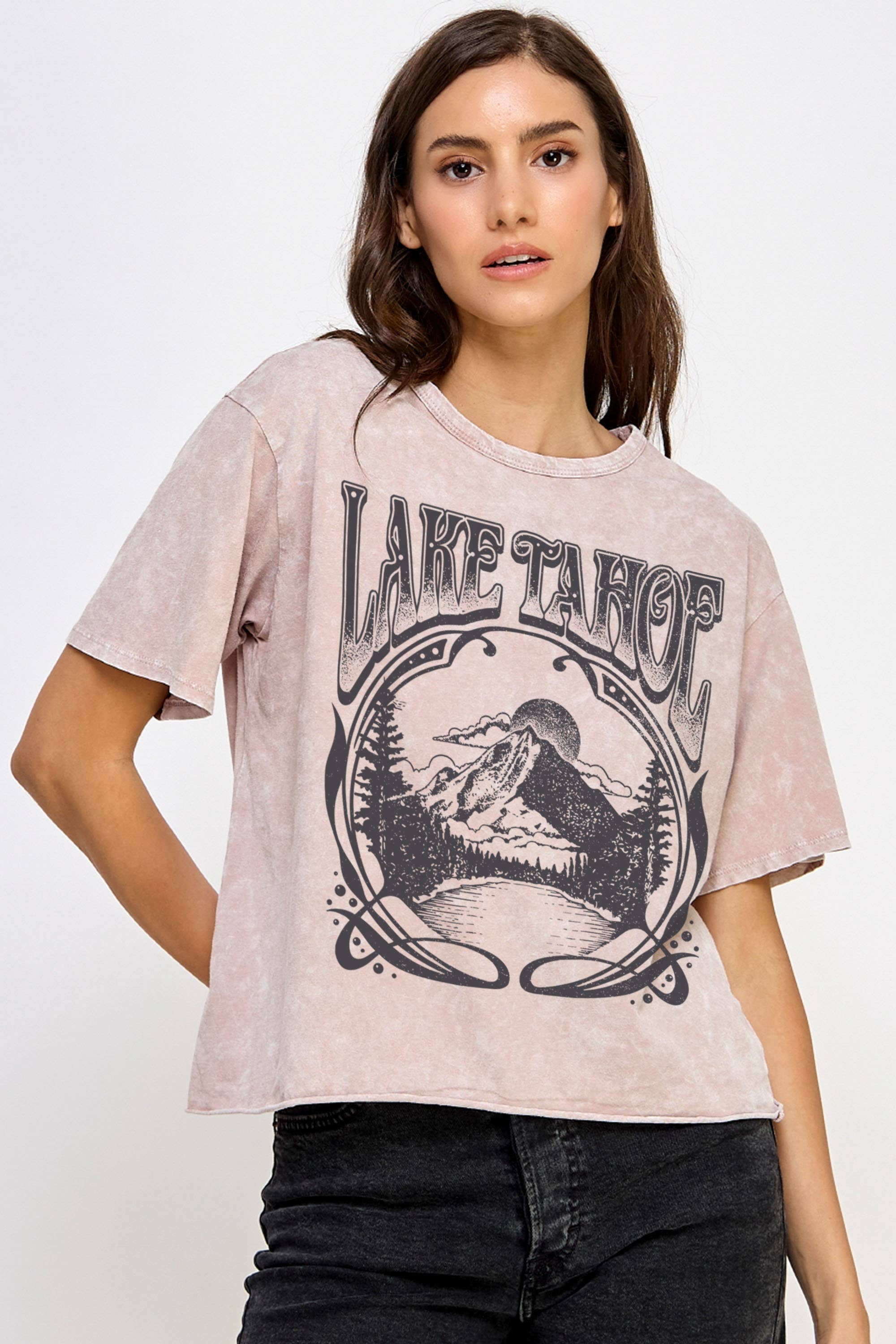 Honestee - Wholesale T-Shirt (Graphic) - Women's - Lake Tahoe Mineral Washed Graphic T-Shirt2