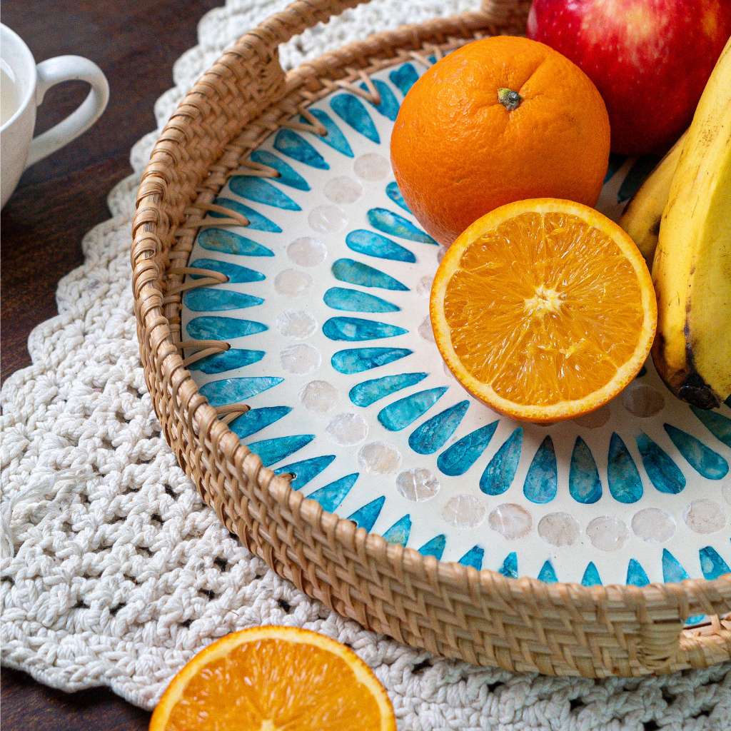 Jungle Culture - Wholesale Decorative Tray - Rattan Serving Tray - Wicker Coffee Table Centerpiece Tray7