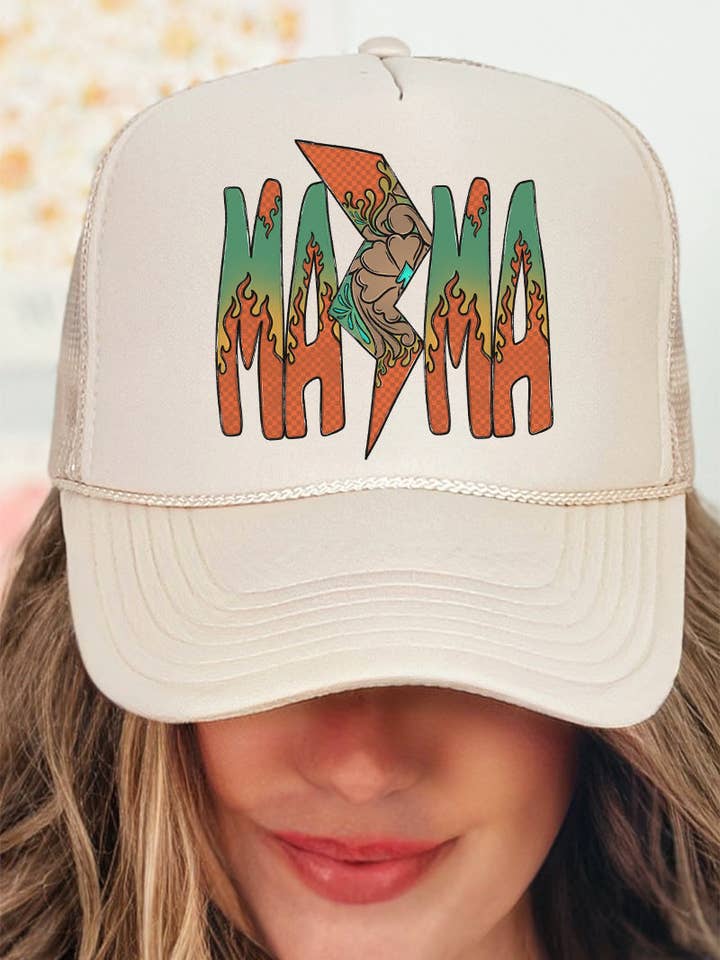 Wild Western Mama Otto Khaki Foam Front Trucker Hat for wholesale by Wholesale Accessory Market