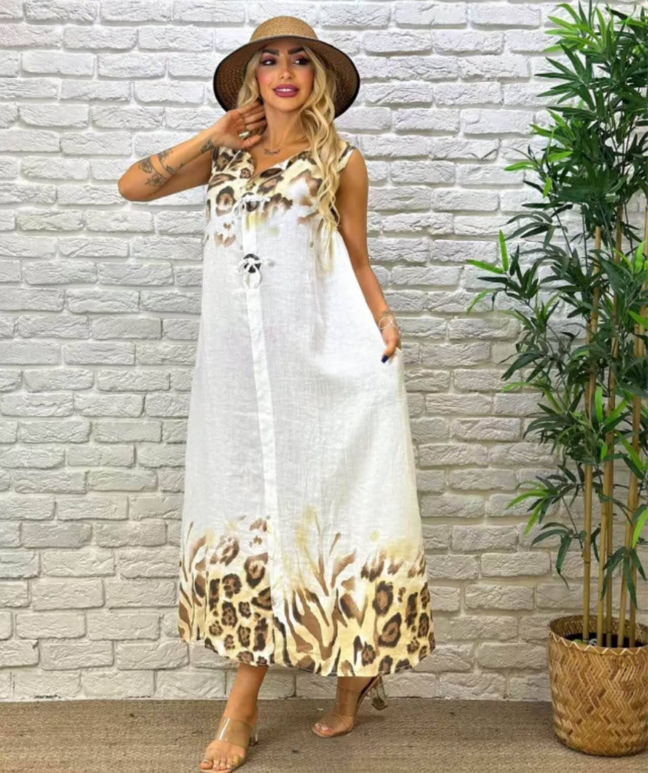 Superbia – wholesale Dress – Women's – Italian One Size Premium Cotton Dress Buttons Leopard Print5