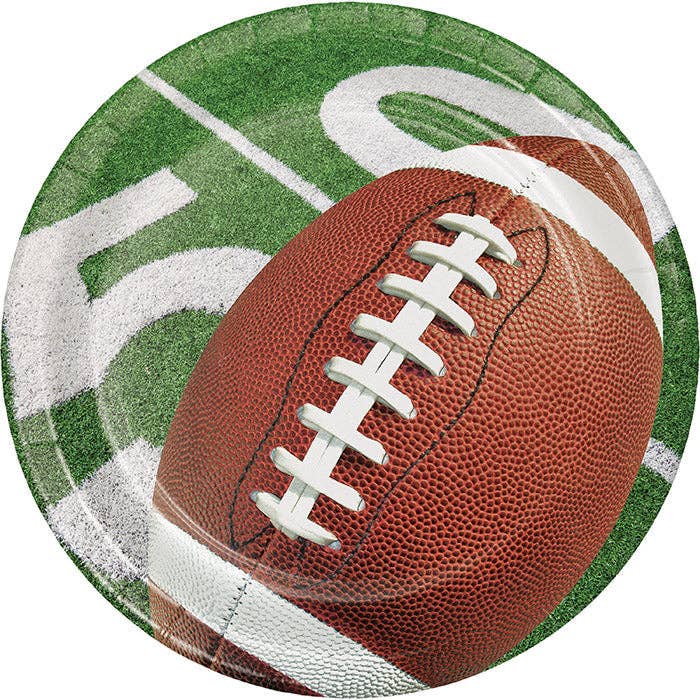 Football Party Paper Dessert Plates, 8/Pkg for wholesale by Bulk Party Decor