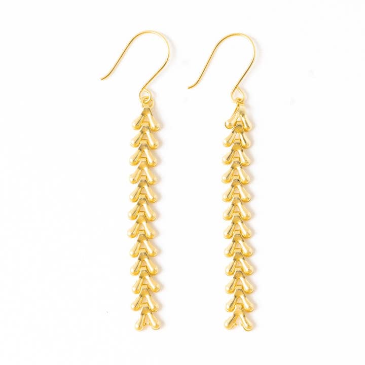 Parker V Chain Link Drop Earrings Brass Wholesale for wholesale by INK + ALLOY