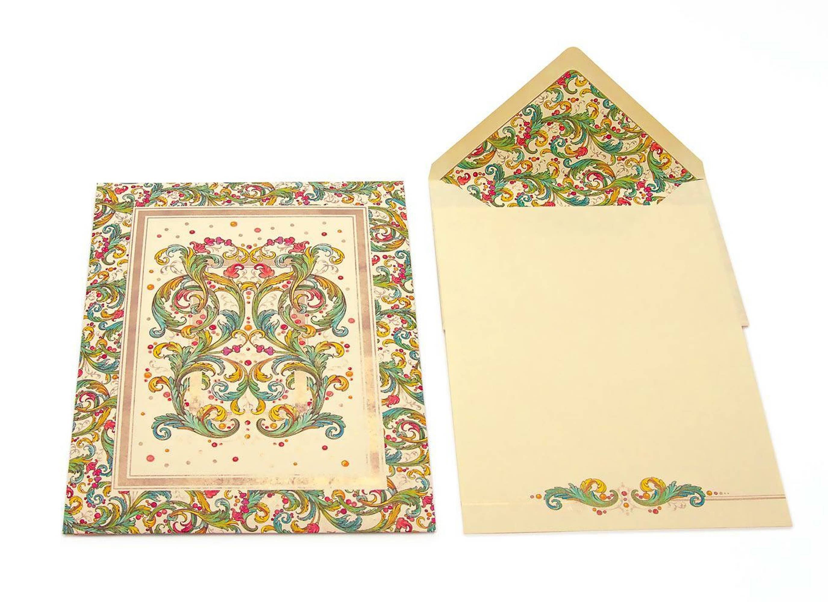 San Lorenzo Design - Vendita all'ingrosso Set di cartoleria/cancelleria - Foglie per Scrittura e Carte da Lettera Italiane con Busta, Portfolio12