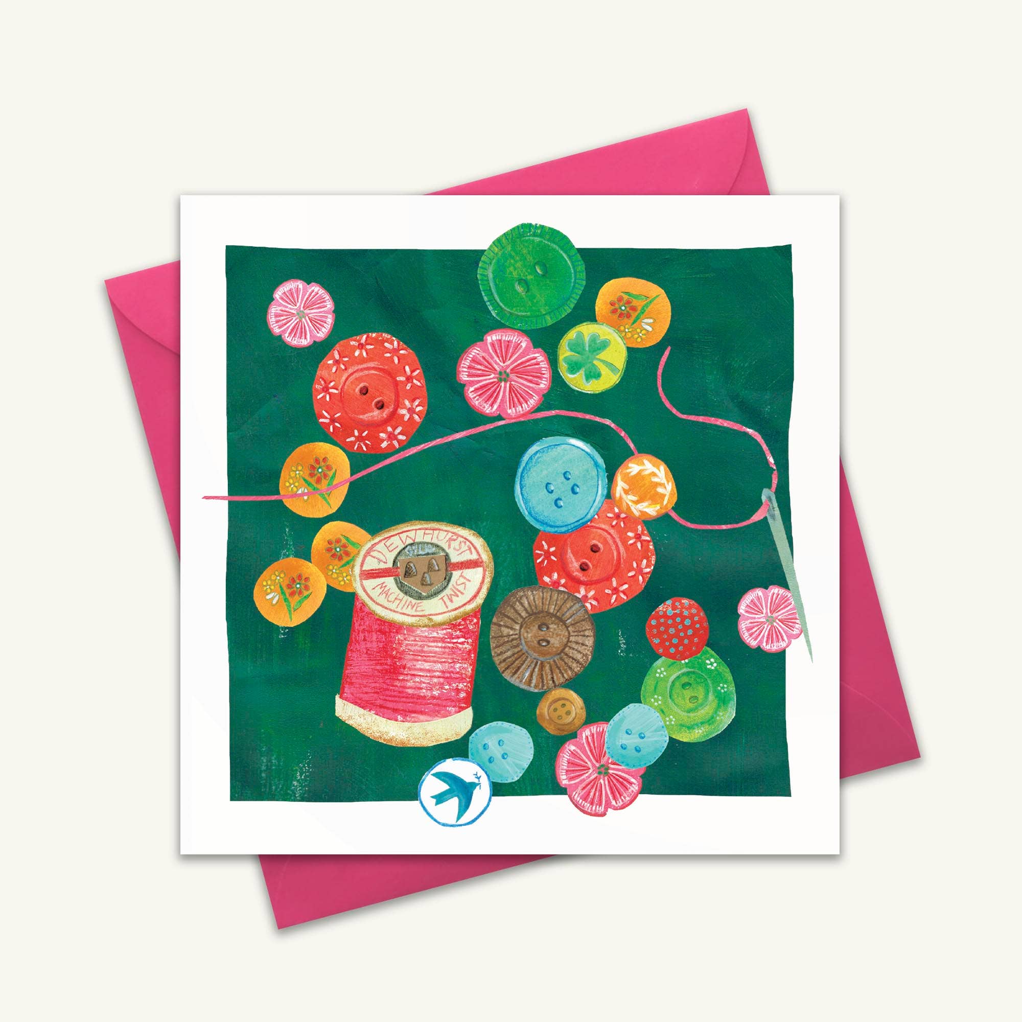 Kate Read Illustration - Wholesale Everyday Greeting Card - Sewing Kit Blank Greetings Card