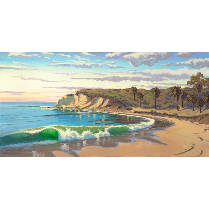 Cartolina, Singola, Refugio Shore Break, costa nord di SB, Cali. per la vendita all'ingrosso da parte di Chris Potter Art