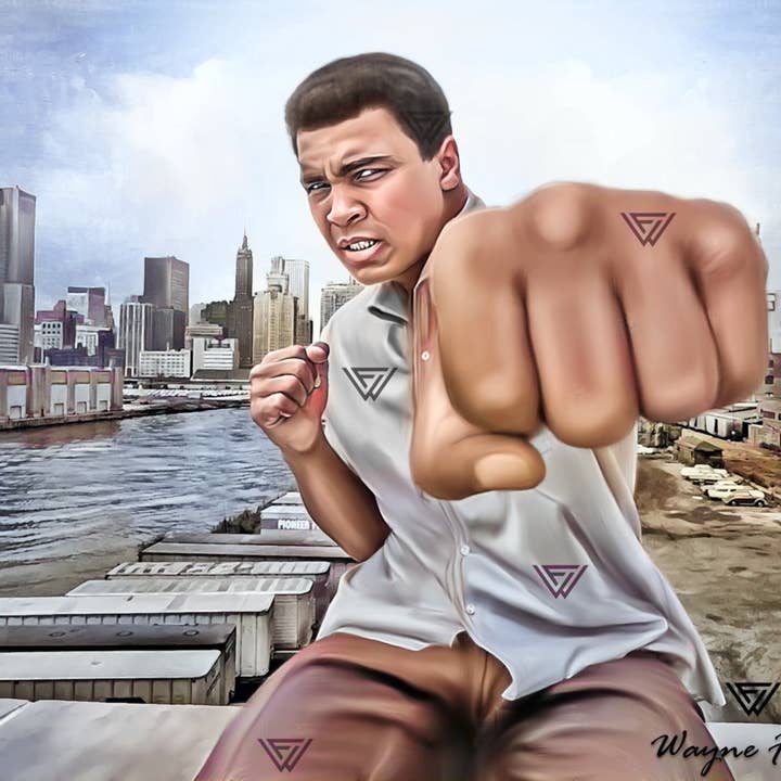 Wayne Flint Digital Portraits - Venta al por mayor Pintura/dibujo - Muhammad Ali Digital pintura al óleo