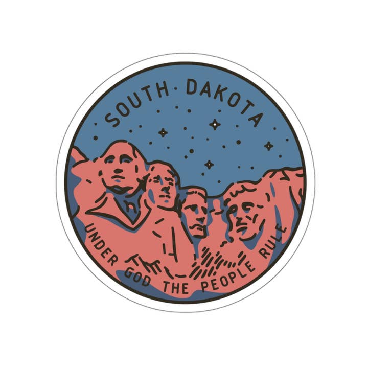 South Dakota State Vinyl Sticker - Circle for wholesale by Needful Things