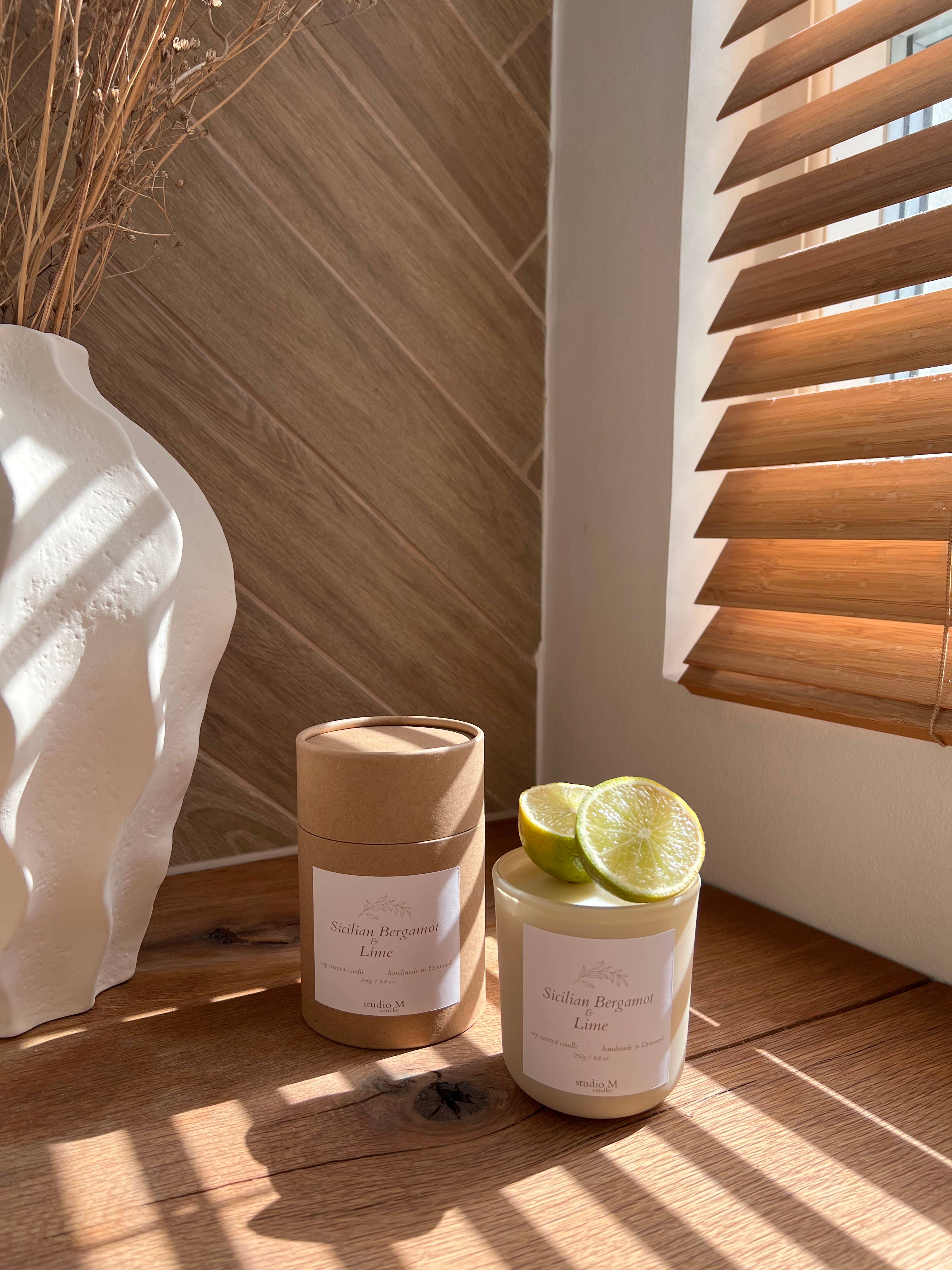 studio M candles - Wholesale Jar/Filled Candle - Sicilian Bergamot & Lime Scented Candle