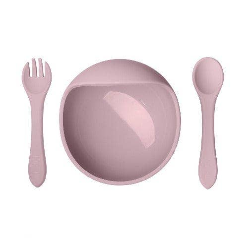 Loo.Up Italy - Wholesale Feeding Set - Baby - Prima Pappa Set -Bowl with Suction Cup and Cutlery- Pink-1