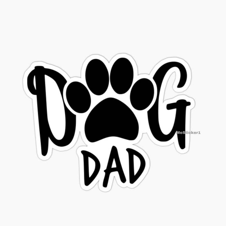 Dog dad minimalism quote sticker - Pet puppy lover gift for wholesale by Me Stickers