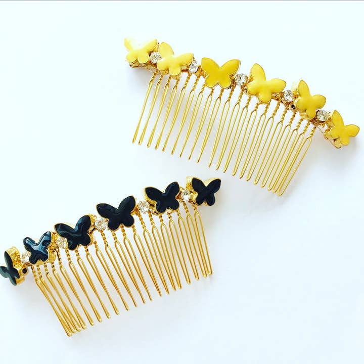 Pente de cristal borboleta por atacado de Hettie Hair Accessories