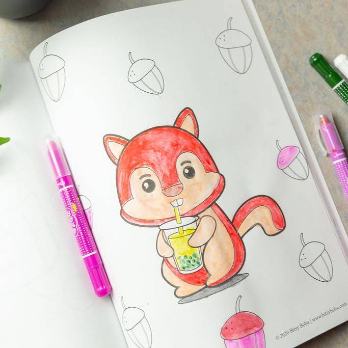Bitsy Boba - Wholesale Coloring & Activity Book - Kids & Baby - The Boba Coloring Book: 50 Bubble Tea Illustrations4