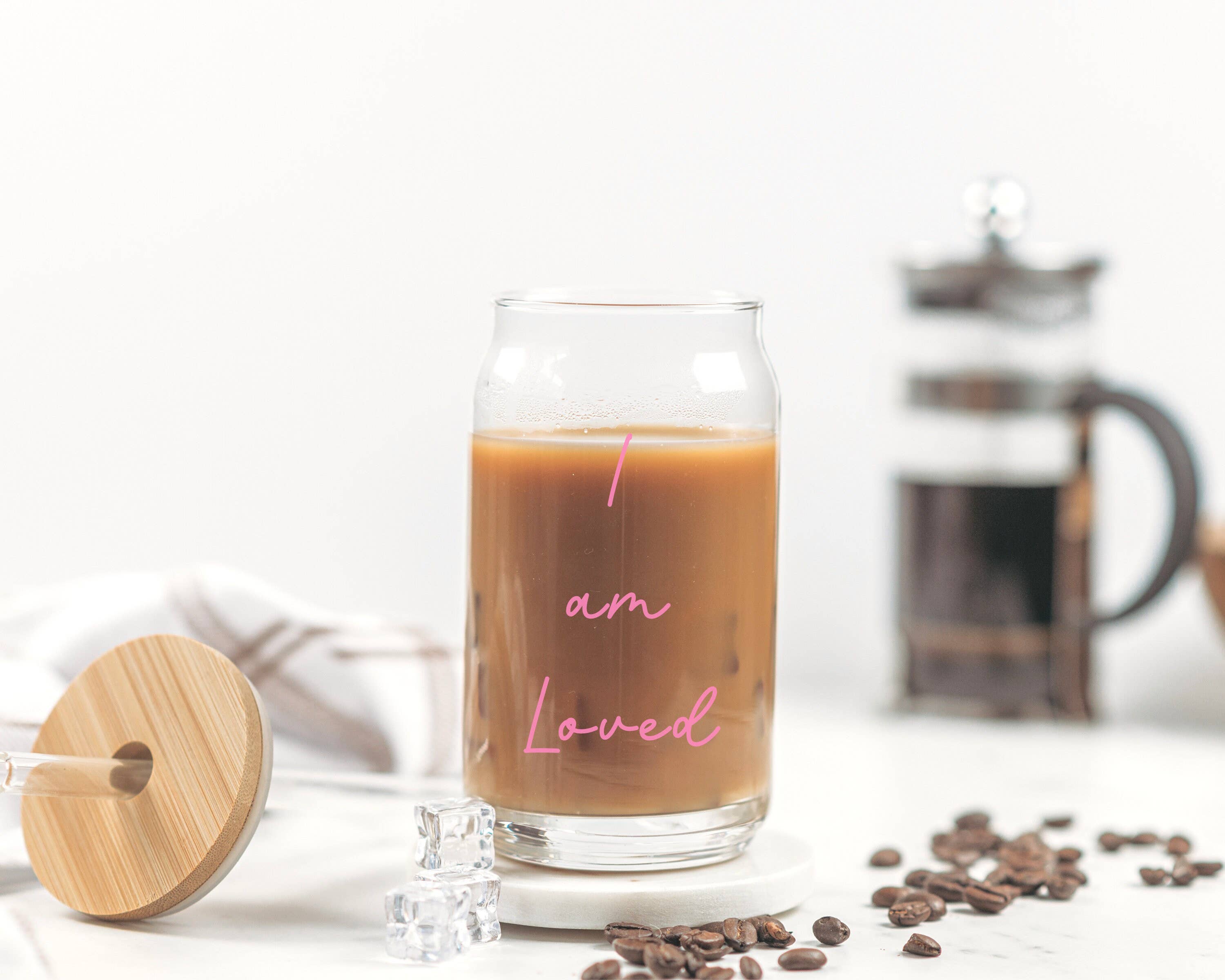 Bodhi Life Design - Wholesale Drinking Glass/Cup - I am Loved Affirmation Beer Can Glass, 16oz2