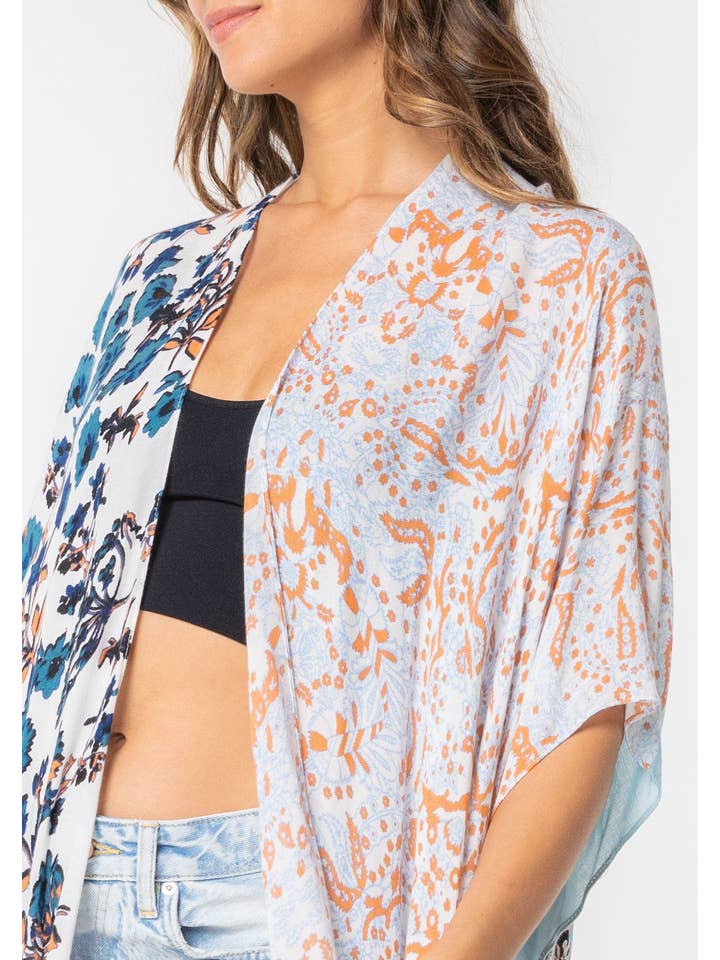 Lovestitch - Wholesale Kimono - Women's - Floral Multi Bohemian Open Front Kimono18