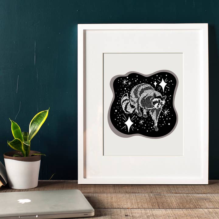 Starfangled Press - Wholesale Art Print - Cosmic Raccoon Screenprint
