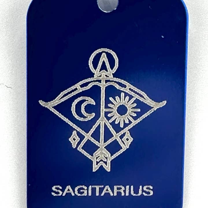 Etiquetas para cães Zodiac Blue Almumin com corrente de bola por atacado de Best South Gems