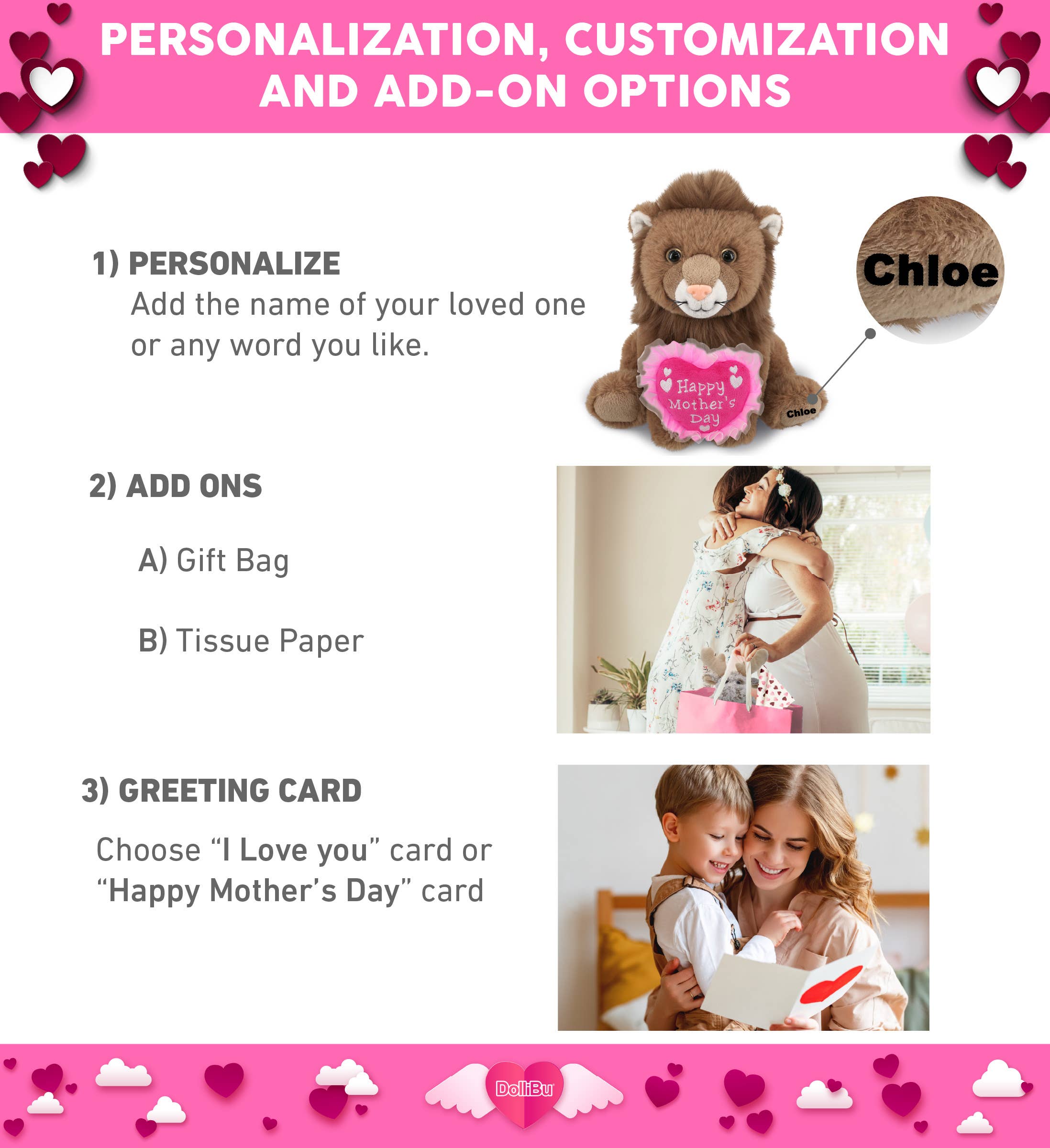 Cota Global – Engroshandel Plyslegetøj - Børn og baby – Plys Mors Dags Hjerte - Superblød Plys - Squat Løve 8"1