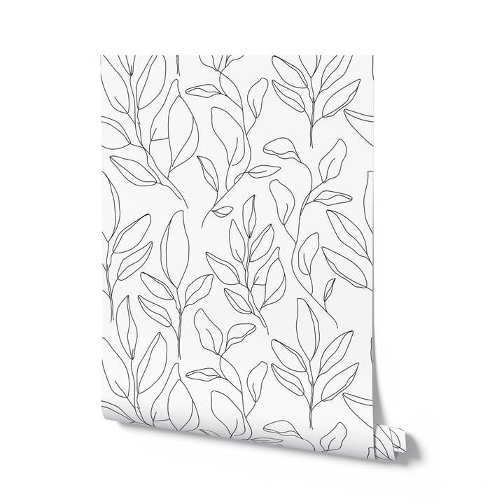 Black Floral Wallpaper - 25" for wholesale by Timberlea