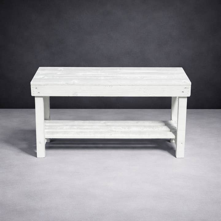 Intrinsic Haven - Wholesale Bench - Farmhouse Rustic 1-Shelf Entryway Bench2