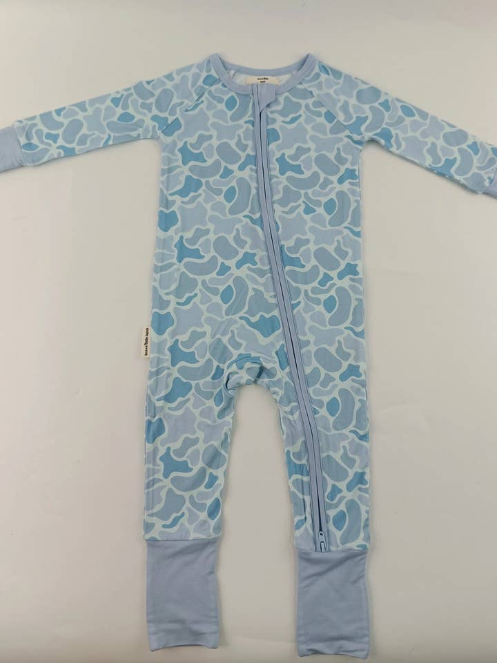 Brave Little Lamb the Label - Wholesale Jumpsuit - Baby - Coastal Camo Zip Footie3