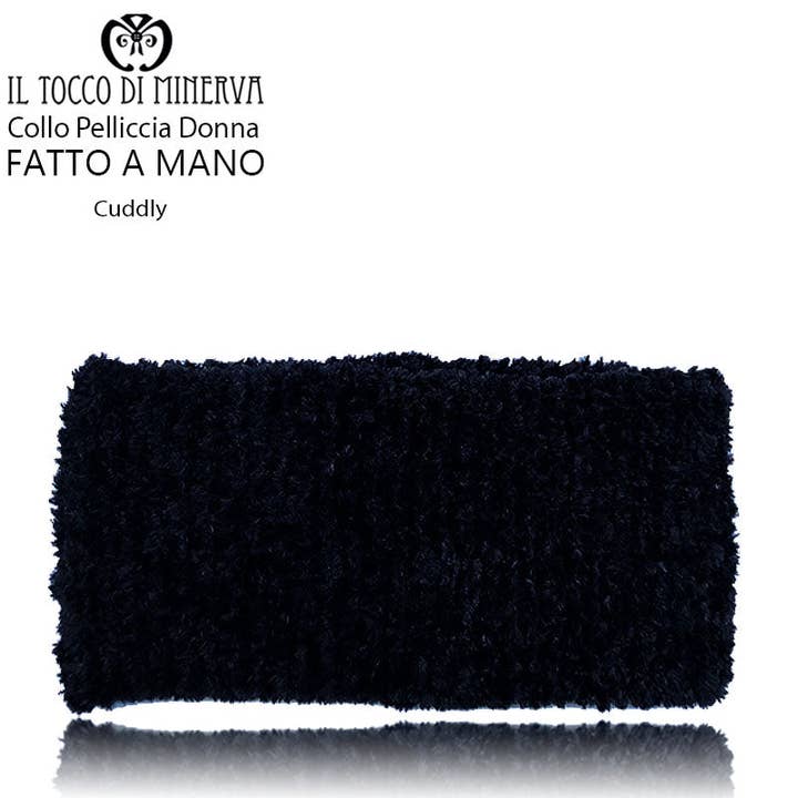 Collo pelliccia donna Cuddly nero - Fatto a mano per la vendita all'ingrosso da parte di Il Tocco di Minerva