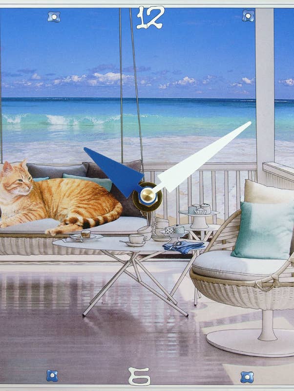 Relaxing Waves, horloge à collage pour la vente par Lea Alboher