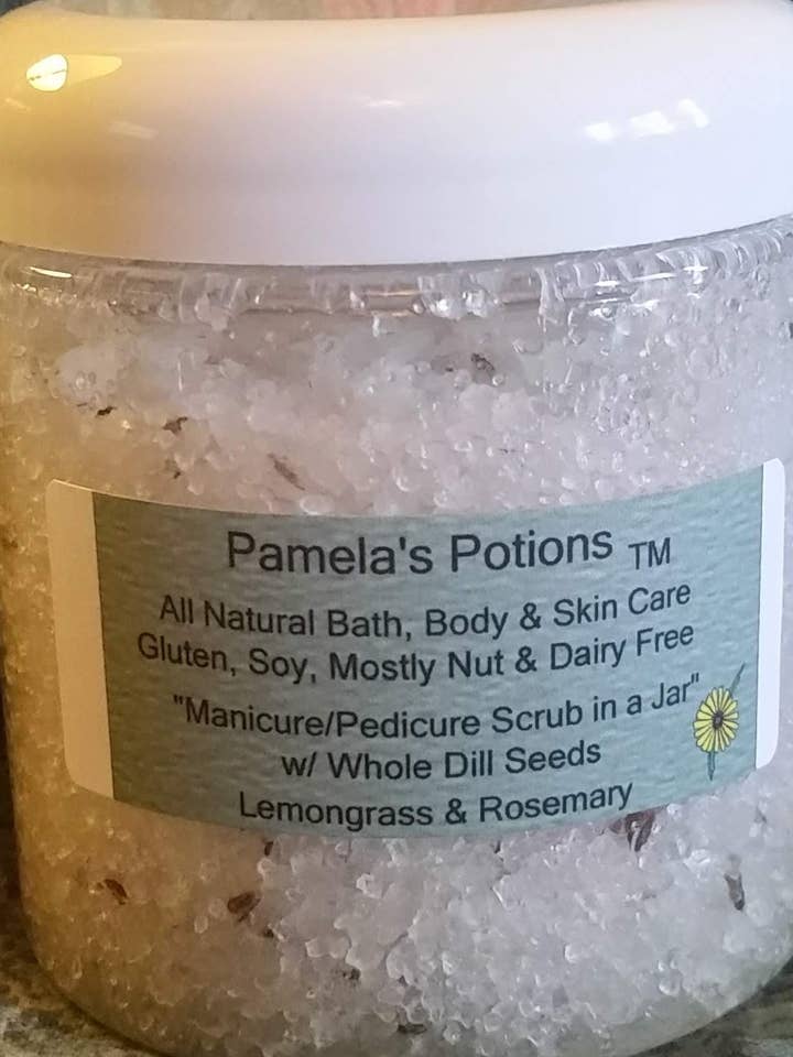 Manicure/Pedicure in a Jar for wholesale by Pamela's Potions All Natural Bath, Body & Skin Care