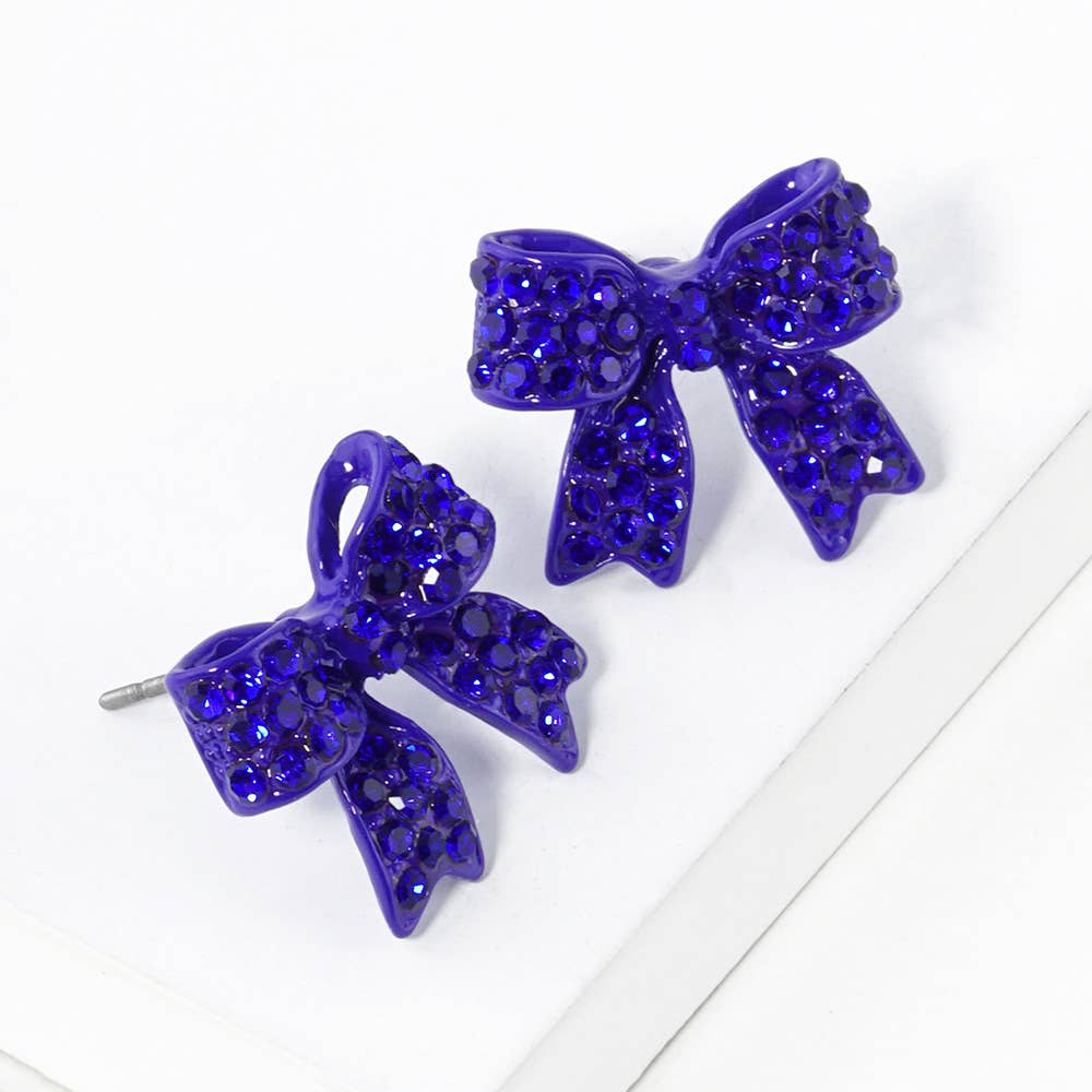 Sensibling Corp. - Wholesale Stud/Post Earrings - Crystal Rhinestone Pave Bow Stud Earrings
21