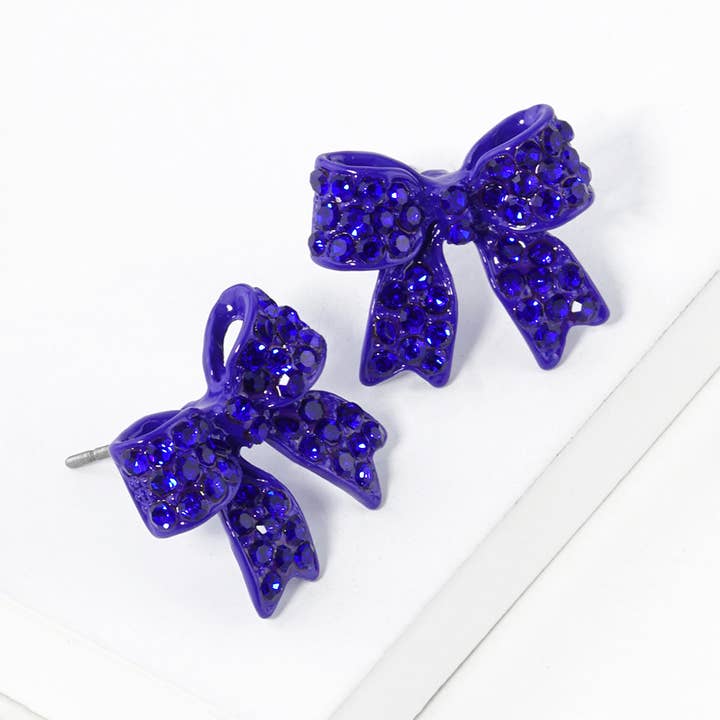Sensibling Corp. - Wholesale Stud/Post Earrings - Crystal Rhinestone Pave Bow Stud Earrings
21