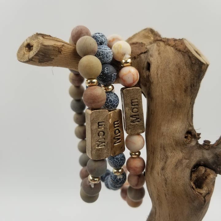 CHAKRA JEWELRY - Wholesale Beaded Bracelet - Amazon Stone Bracelet With MOM Label