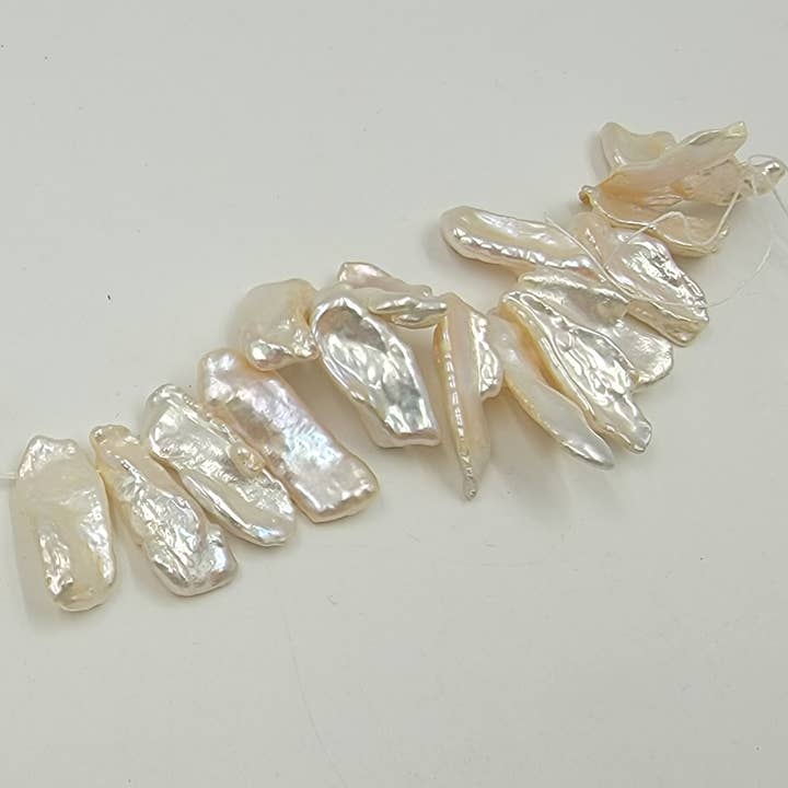 Beads Creation - Vente Perle - Perles d'eau douce longues découpées en copeaux de grande qualité PRP6042