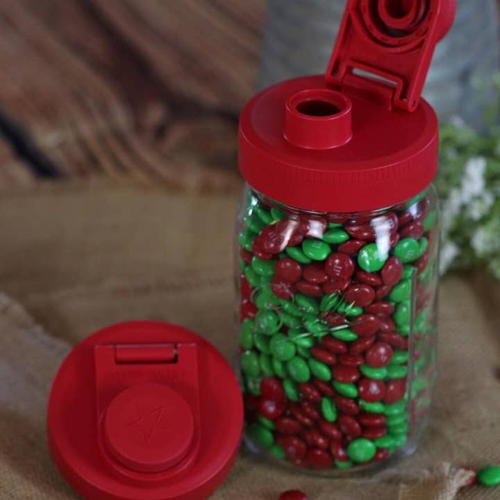 Brewing America - Wholesale Pitcher - Glass Mason Jar Pitcher with Pour Lid - Azure Standard Jar, 2 Quart (64 oz) Wide Mouth, Violet Purple 1-Pack5