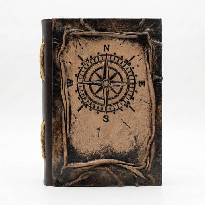 Compass Journal Real Leather with Free Pen Agenda for wholesale by ML Marcaleather