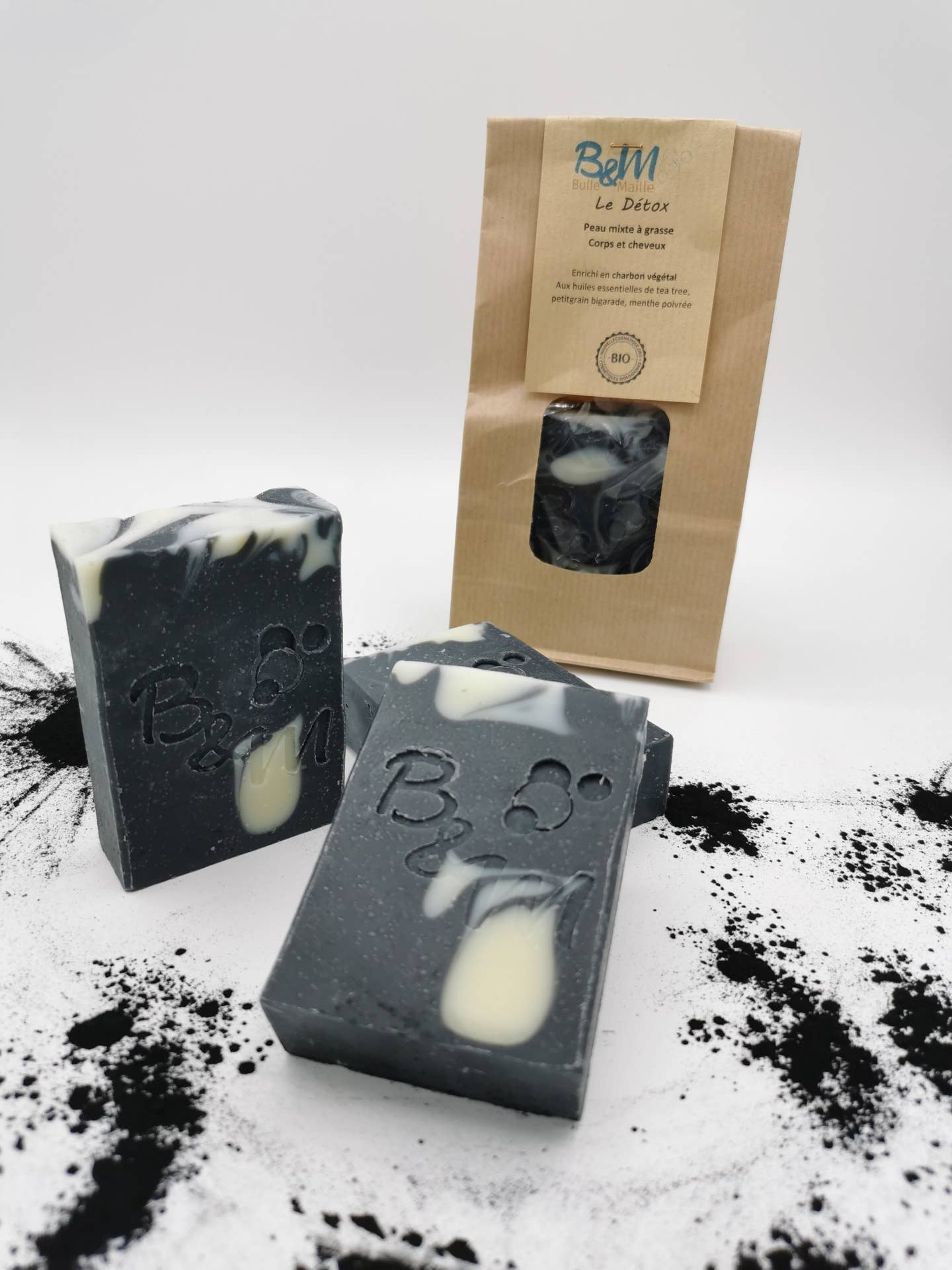 BULLE & MAILLE - Wholesale Bar Soap - Organic Charcoal Detox Soap0