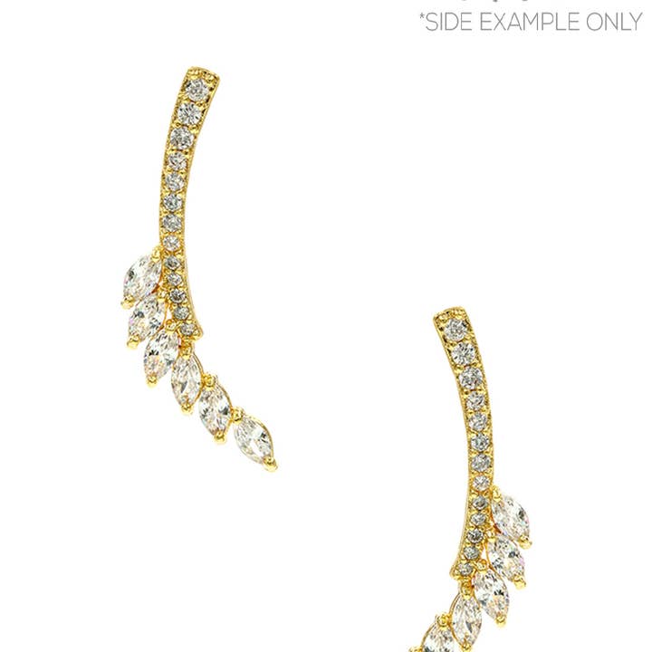 CUBIC ZIRCONIA MARQUISE EAR CRAWLER, 26109 for wholesale by JOIA ACCESSORIES