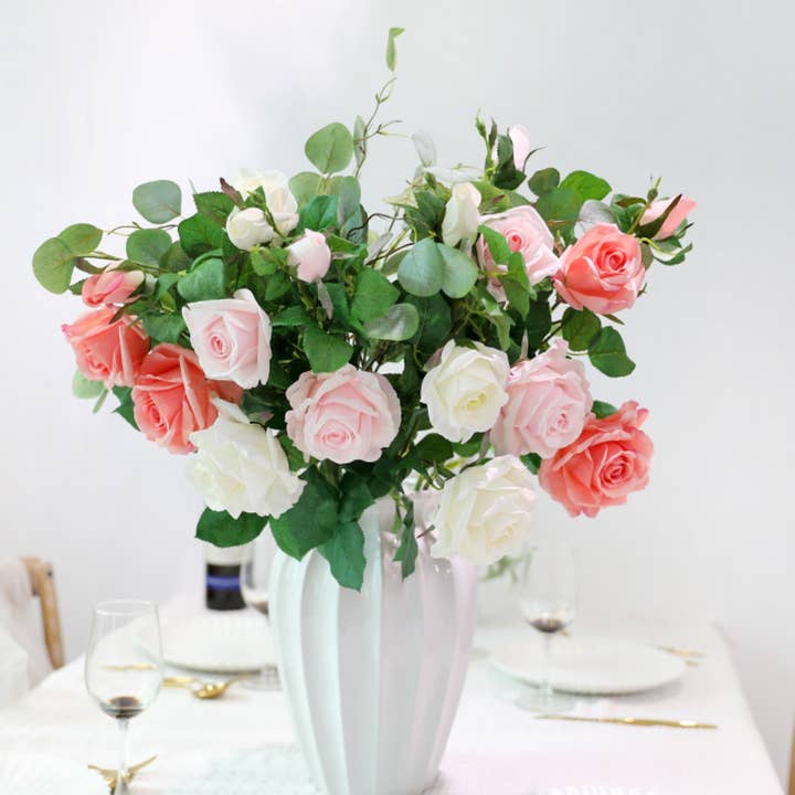 Angel Isabella – wholesale Konstgjorda blommor – 27"-Äkta beröring fuktad beläggning ros stjälk-Persikokorall