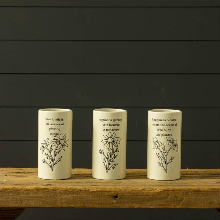 Audrey's Home & Gift - Wholesale Vase - Bud Vases - Happiness Blooms (Pk/03 Ast)1