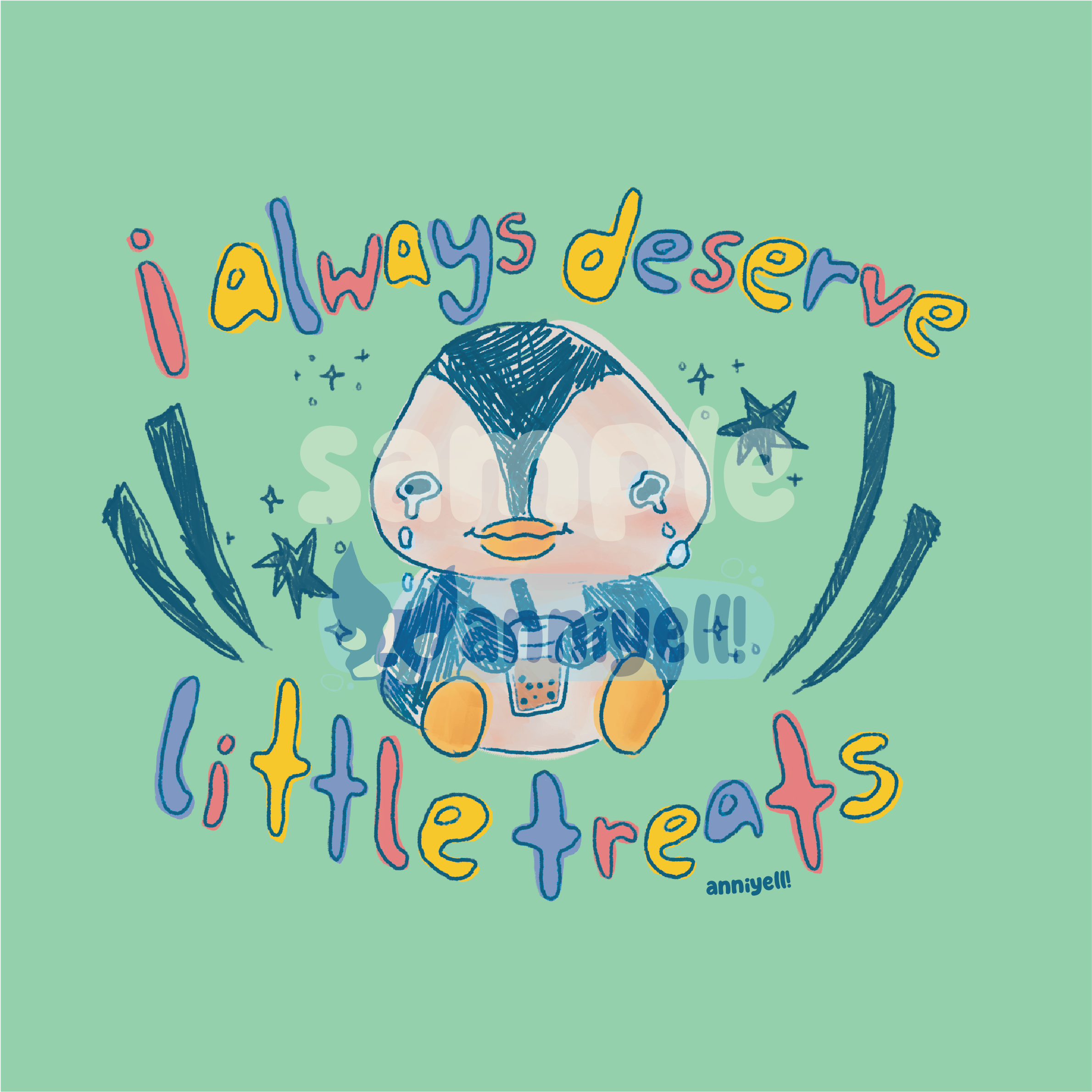 anniyell - Wholesale Art Print - always deserve little treats Mini Art Print1