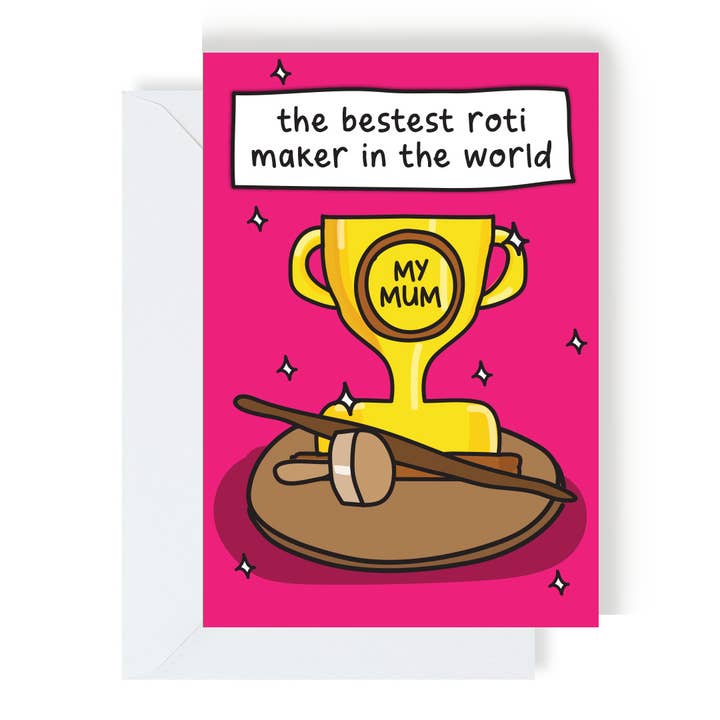 Bestest Roti Maker In The World Card for wholesale by The Playful Indian