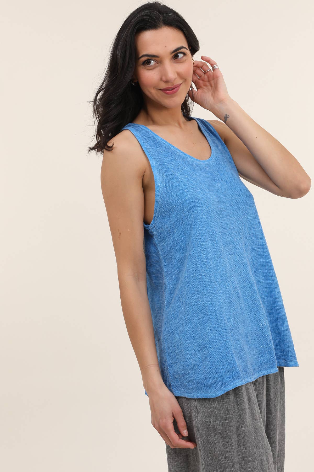 LÉA & LUC - Vente Débardeur – femme - Débardeur en 50% coton et 50% Lin REF. 916815