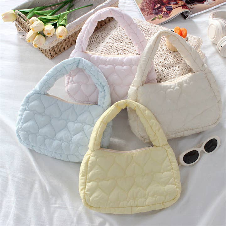 Tickled Teal - Wholesale Tote Bag - Women's - Quilted Heart Mini Tote Bag4