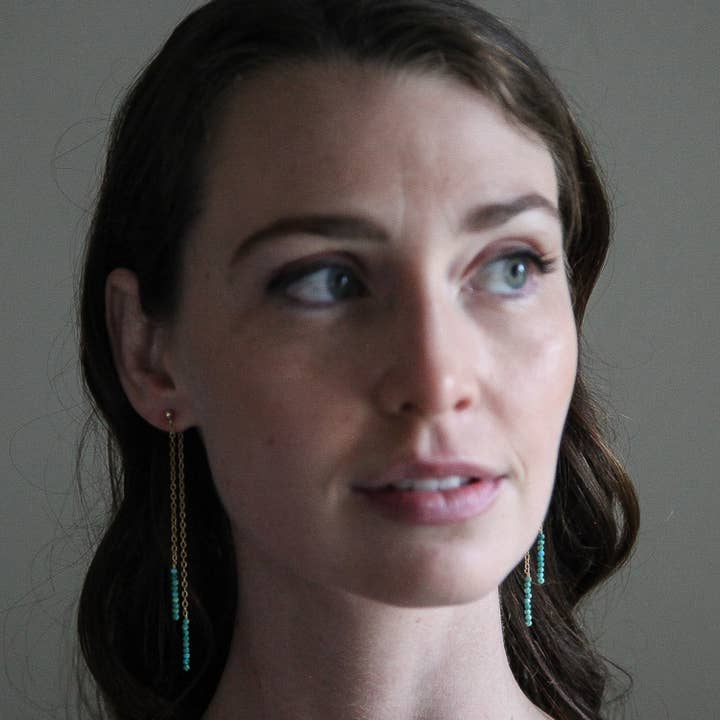 Heather Hawkins - Wholesale Dangle Earrings - Front Back Extra Tiny Gemstone Duster Earrings 14K Gold-Fill3