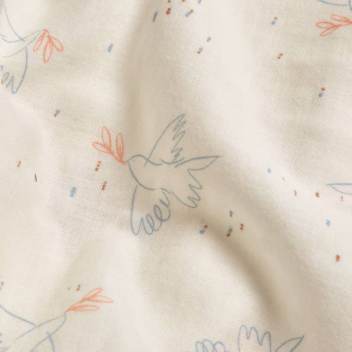 Dove Organic Cotton Muslin Swaddle Blanket for wholesale by Kabode