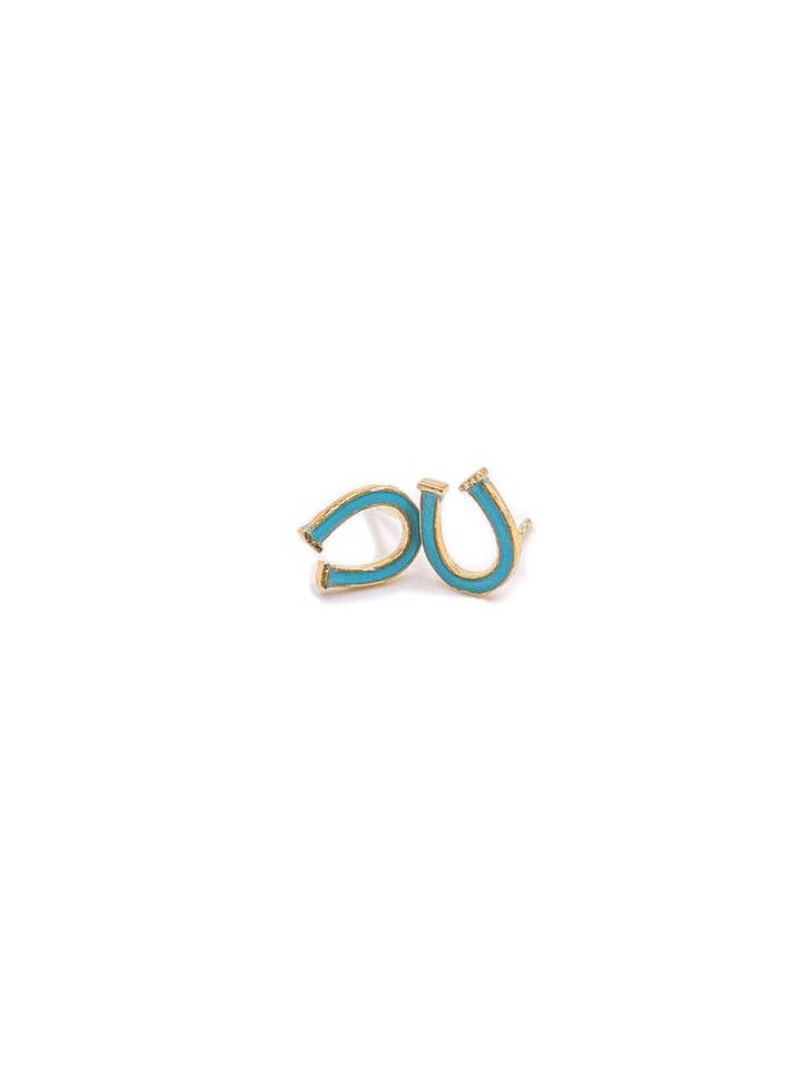 Enamel Horseshoes Turquoise for wholesale by Dawn + Dusk Jewelry