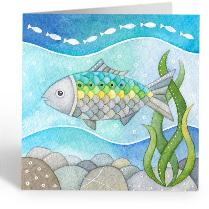 Fish Greetings Card - Blank - Seaside Art for wholesale by East Neuk Beach Crafts
