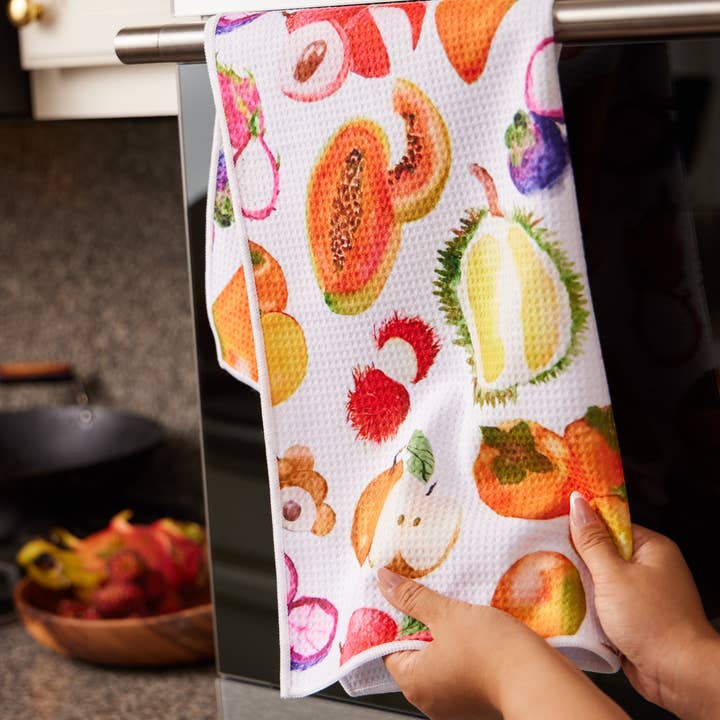 Menmin Made - Wholesale Tea Towel - Asian Fruit Waffle Weave Kitchen Towel1
