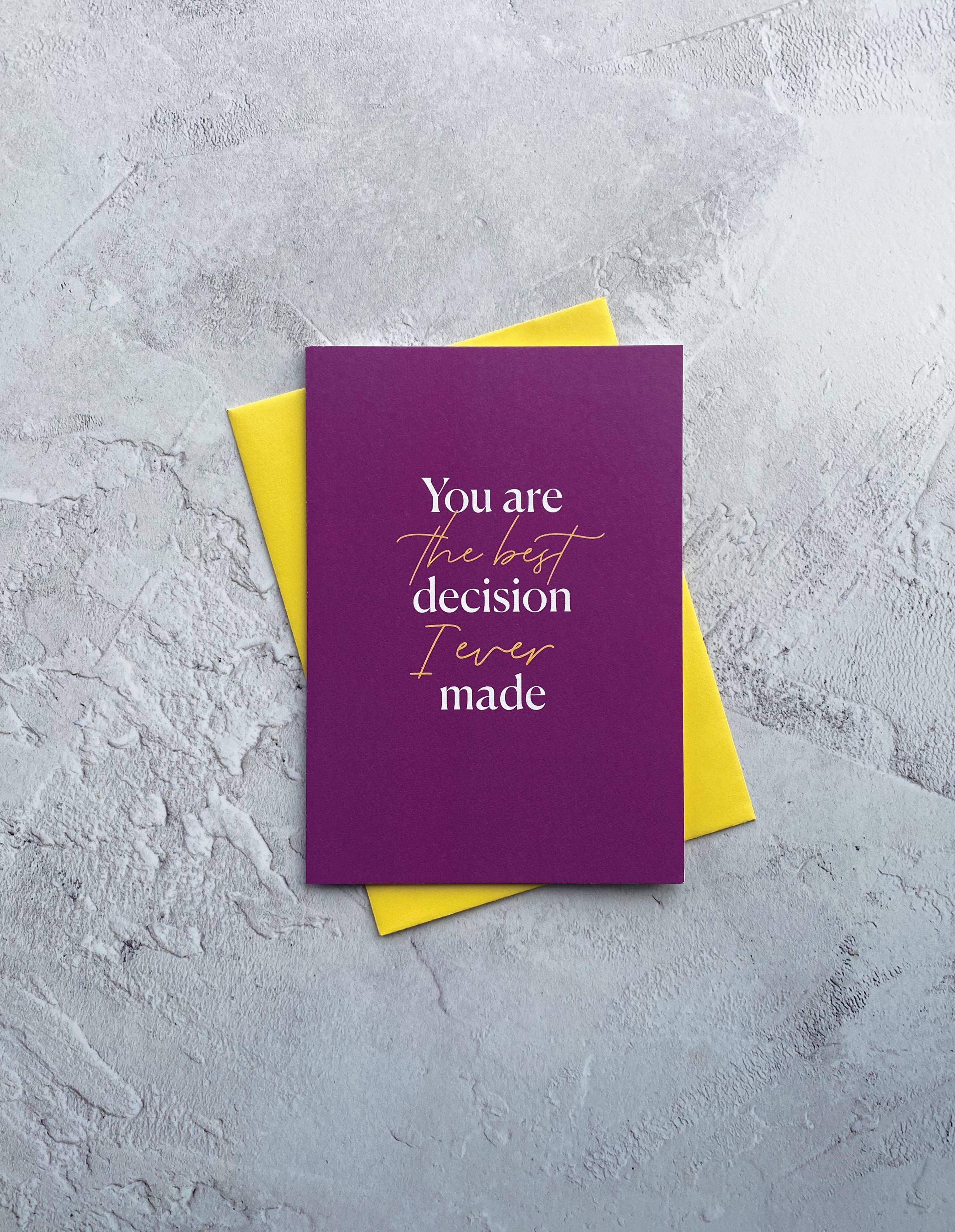 Heyyy Ltd – Großhandel Liebeskarte – Du bist die beste Entscheidung, die ich je getroffen habe3