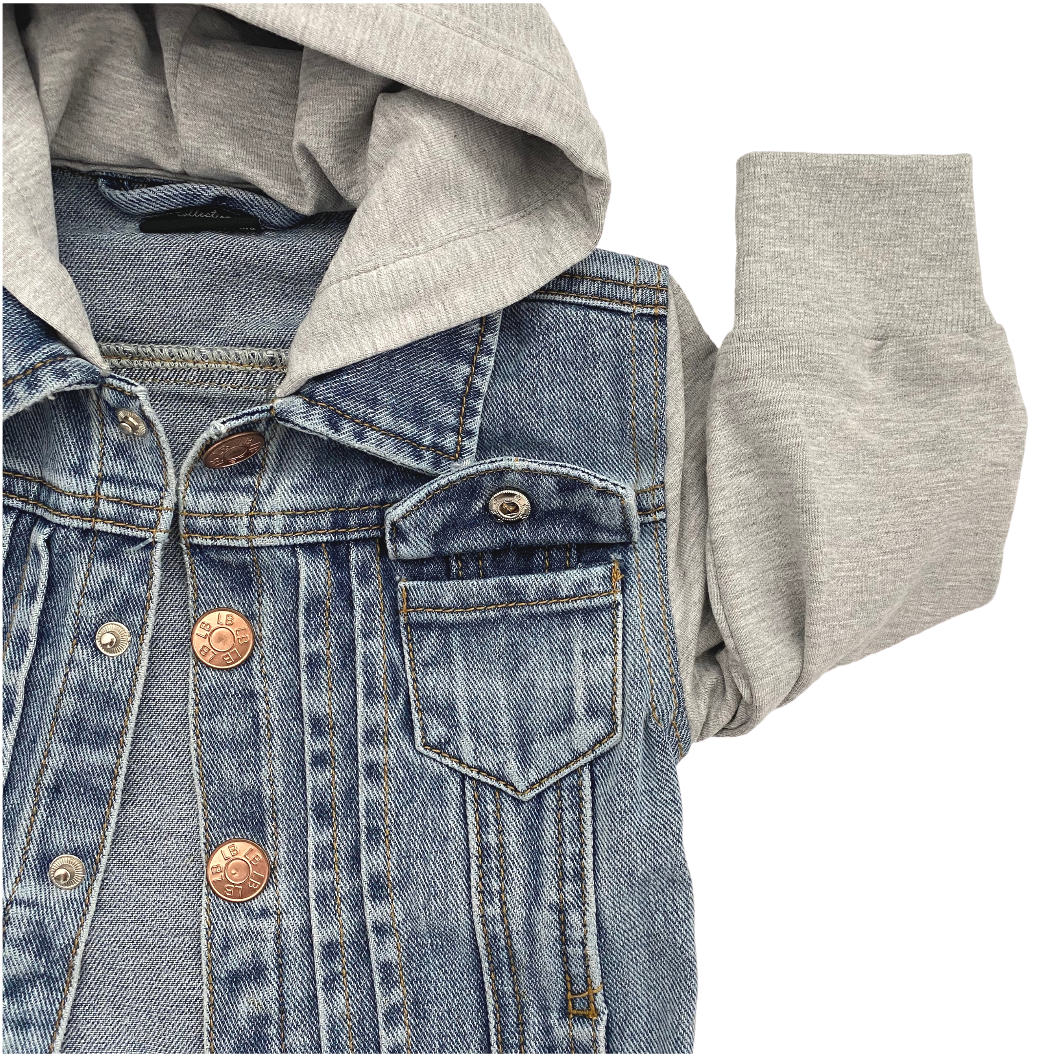 Little Bipsy - Wholesale Denim Jacket - Kids - Hooded Denim Jacket - Grey6