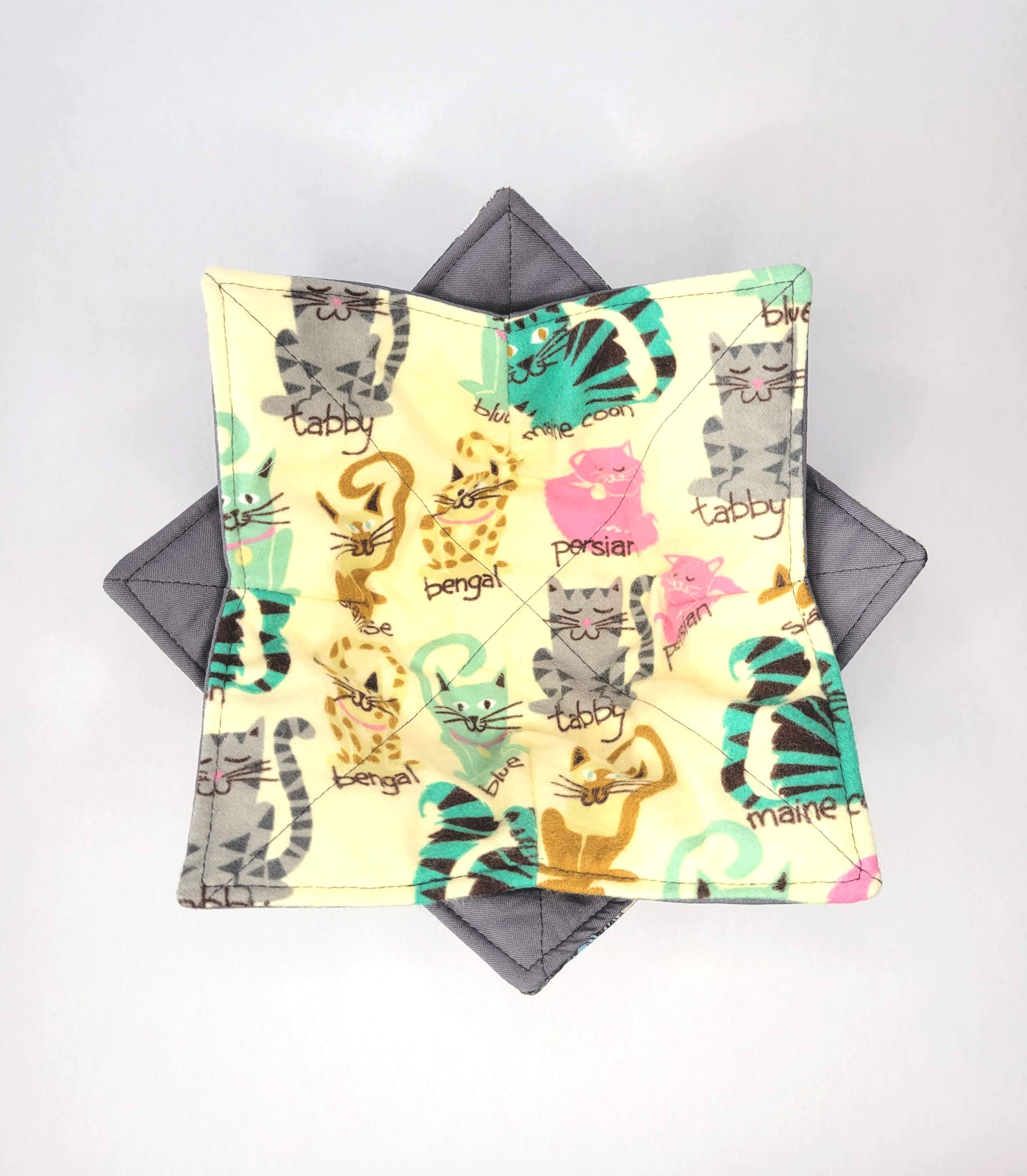 Burpie Bibs Boutique - Wholesale Oven Mitt/Pot Holder - Cat Bowl Cozy | Flower Cat Kitten Hot Pad | Padded Holder11