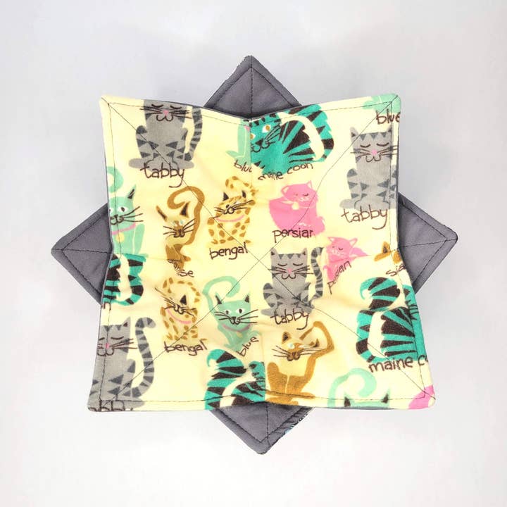 Burpie Bibs Boutique - Wholesale Oven Mitt/Pot Holder - Cat Bowl Cozy | Flower Cat Kitten Hot Pad | Padded Holder11